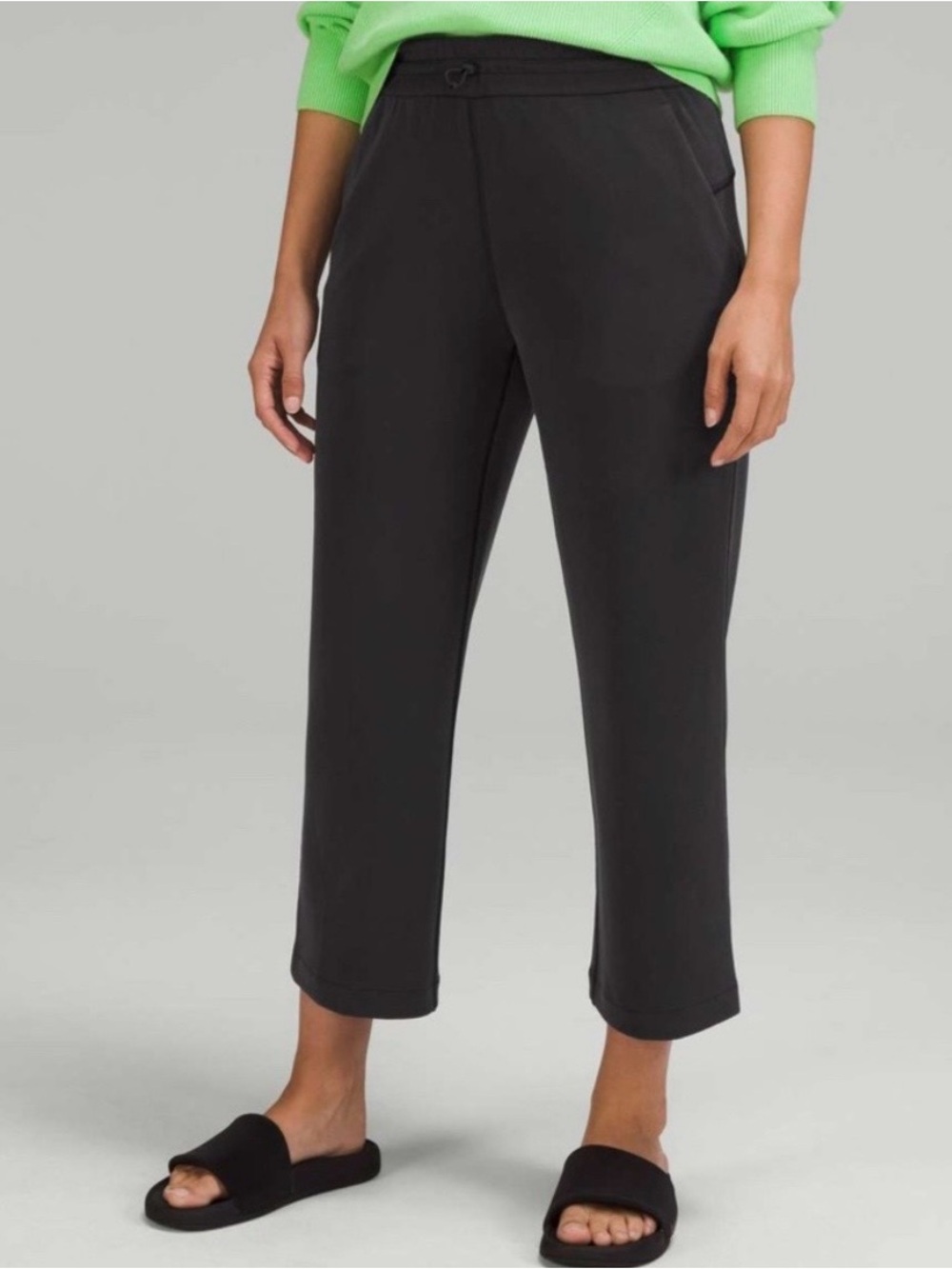 🪷 Lululemon Softstreme High-Rise Straight Leg Crop ~ Pewter colour